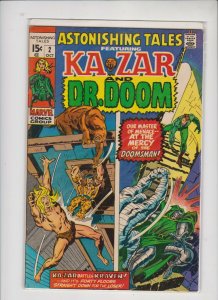ASTONISHING TALES V1 #2 KAZAR & DR. DOOM 1970 MARVEL / MED CONDITION