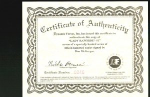 Lady Rawhide #1 (1995) SIGNED with CERTIFICATE