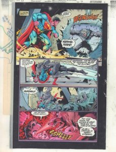 JLA Showcase 80-Page Giant #1 p.7 - Superman vs. Space Wolf - by John Kalisz