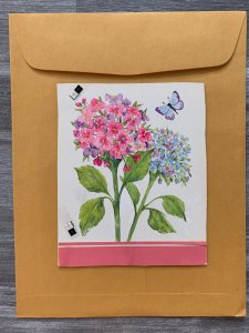 YOUR SPECIAL DAY Pink Blue Flowes & Butterfly 5.5x7 Greeting Card Art MD7572