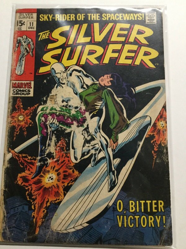 Silver Surfer 11 Good- Gd- 1.8 Hole In Cover Marvel