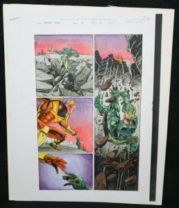 Seeker 3000 #1 p.19 Color Guide Art - Sinkhole Fall - 1998 by John Kalisz