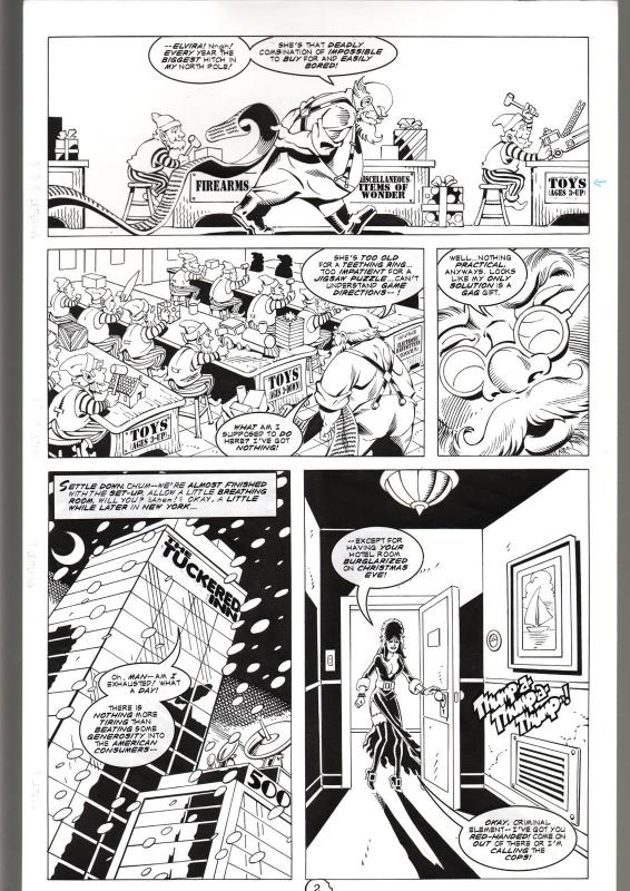 RONN SUTTON ELVIRA #140 ORIG ART PG 2-CHRISTMAS STORY-SANTA CLAUS-QUEEN 'B' FN