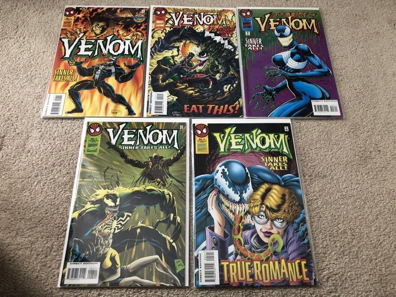 Marvel Venom Sinner Takes All 1 - 5 NM+/M *Never Read* Complete 1 2 3 4 5