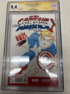 All New Captain America (2015) # 1 (CGC 9.4 SS) Sketch Scott Lobdell * Trump