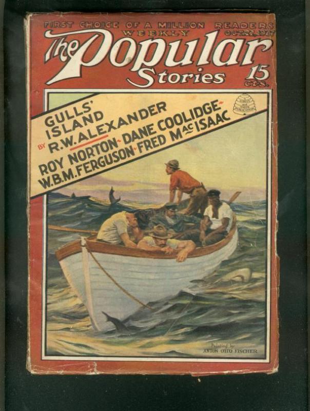 POPULAR MAGAZINE PULP-10/22/27-F MacISAAC-SHARK COVER VG