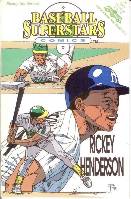 BASEBALL SUPERSTARS COMICS 5  VF-NM Rickey Henderson COMICS BOOK