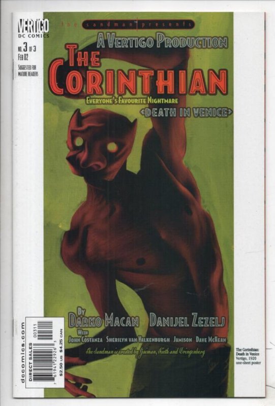 SANDMAN PRESENTS: THE CORINTHIAN #3, NM-, 2001 2002, more Vertigo in store