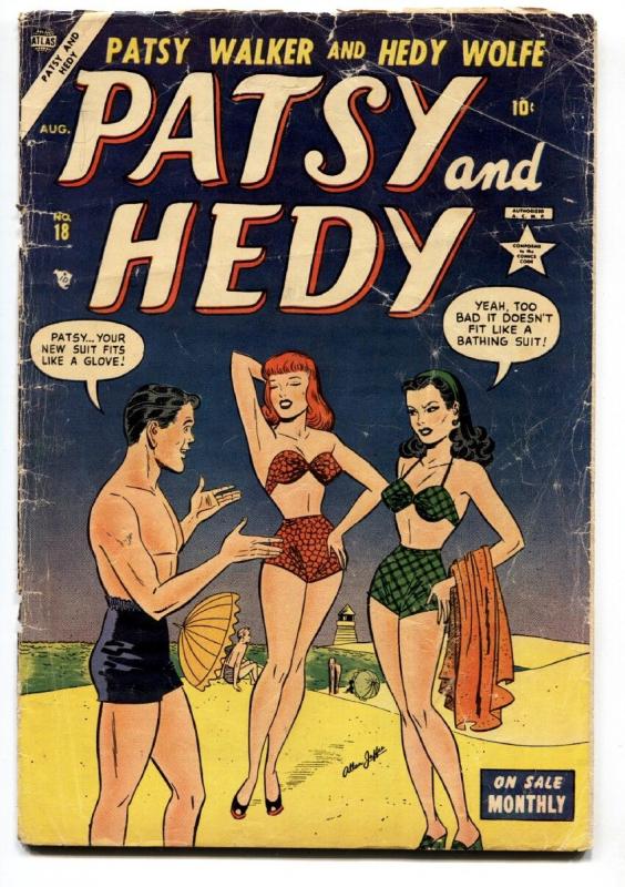 PATSY AND HEDY #18 Spicy swimsuit cover 1953 ATLAS COMICS