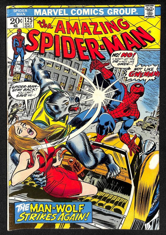 Amazing Spider-Man #125 VG/FN 5.0 2nd Man-Wolf! Marvel Comics Spiderman