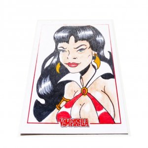 Vampirella 50Th Anniversary Sketch Card By Wilson Ramos Jr Dynamite (H)