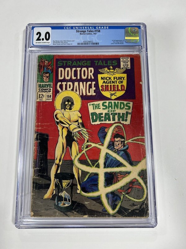 Strange Tales 158 CGC 2.0 ow/w pages Marvel 1967 1st living Tribunal