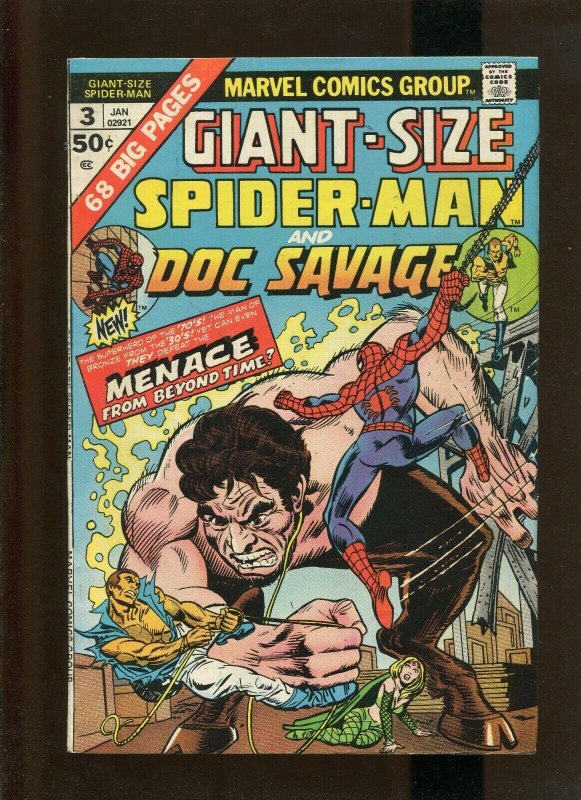 GIANT-SIZE SPIDER-MAN #3 (7.5)VF- THE YESTERDAY CONNECTION!! 1974