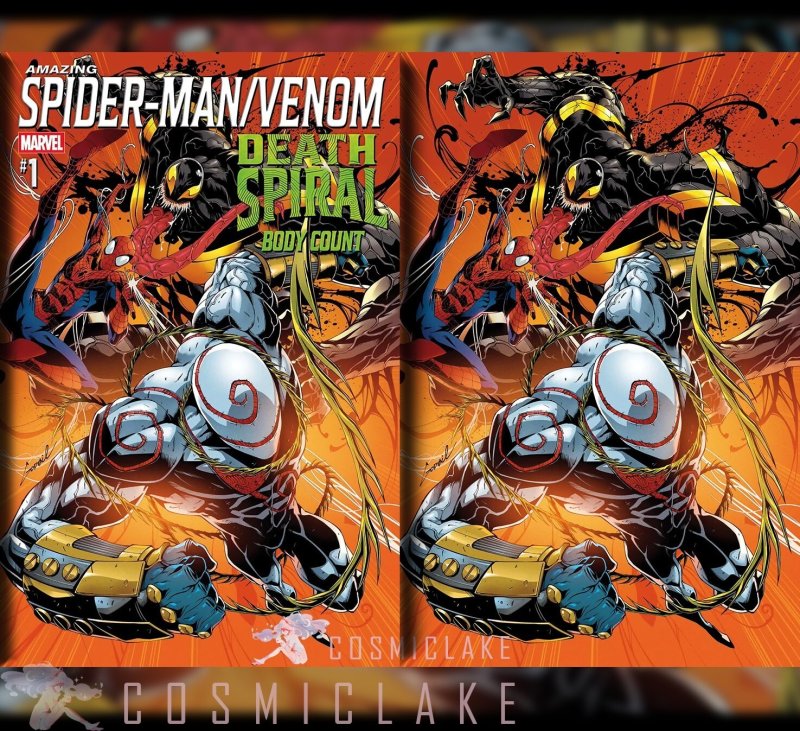 AMAZING SPIDERMAN VENOM DEATH SPIRAL BODY COUNT #1 GODTAIL SET VARIANT PRE 5/13☪