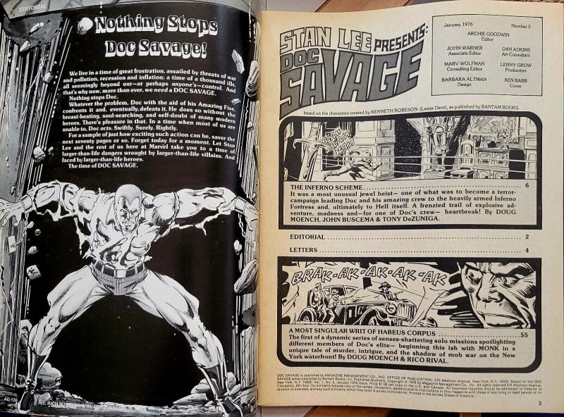 DOC SAVAGE #3 & 6 (Marvel Magazine 1976) Painted Covers/Custom Bundle/Set Of 2