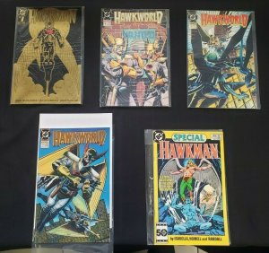HAWKMAN 5PC (VF) HAWKGIRL, HAWKWORLD, SPECIAL ISSUE #1, LAST RIGHTS 1986-93