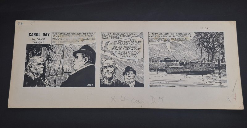 Carol Day #2384 Daily Comic Strip Original Art David Wright 1964