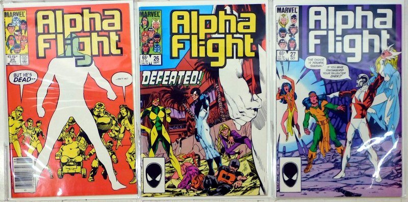 Alpha Flight Lot of 3 #25, 26, 27 (1985) Marvel Comics 1st Print Comic Books