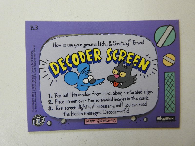 Itchy & Scratchy Comics #3 (1994) W Decoder Card!