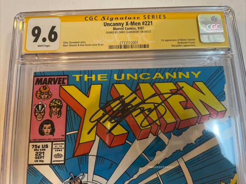 Uncanny X-Men (1987) # 221 (CGC 9.6 WP SS) Signed Chris Claremont | 1st App