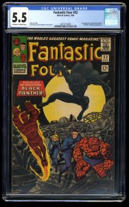 Fantastic Four #52 CGC FN- 5.5 Off White to White 1st Appearance Black Panther!