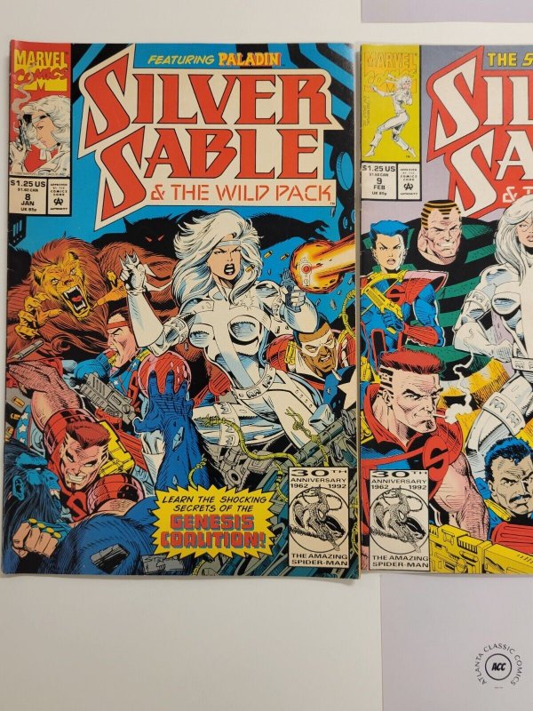 3 Silver Sable Marvel & The Wild Pack Comic Books #8 9 10 16 TJ1