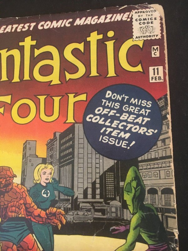 THE FANTASTIC FOUR #11 G+/VG- Condition