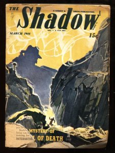 The Shadow Pulp March 1944- Toll of Death-digest size pulp magazine