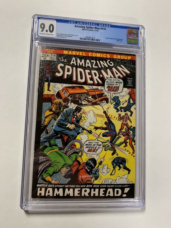 Amazing Spider-man 114 Cgc 9.0 Ow/White Pages Marvel Bronze Age