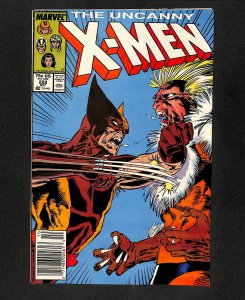 Uncanny X-Men #222 Newsstand Variant Wolverine vs Sabertooth!