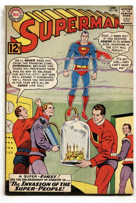 Superman #158 1963- 1st NIGHTWING & FLAMEBIRD- Kandor Silver Age VG/FN