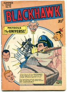 BLACKHAWK #15 1947-QUALITY COMICS-GOLDEN AGE-AVIATION --FR/G