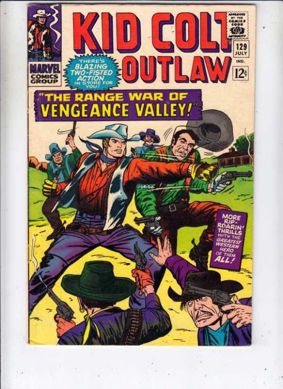 Kid Colt Outlaw #129 (Jul-66) VF- High-Grade Kid Colt