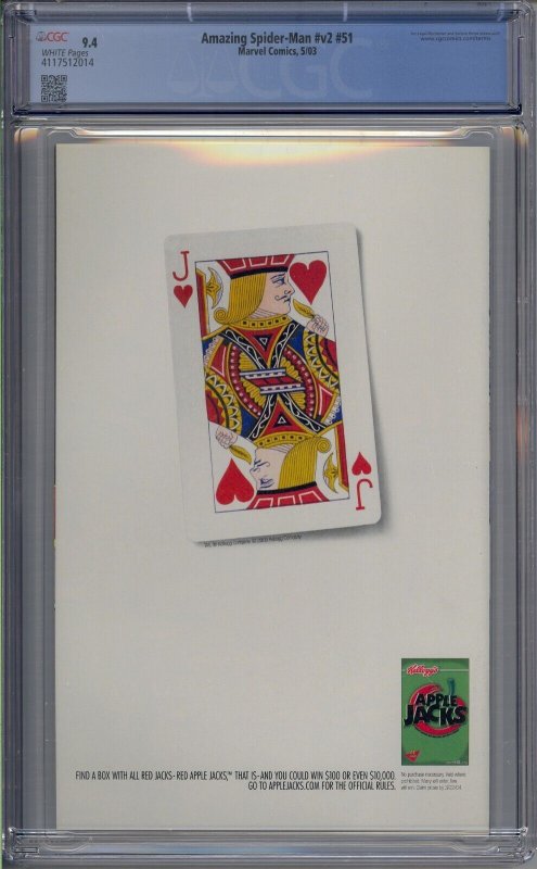 AMAZING SPIDER-MAN V2 #51 CGC 9.4 CAMPBELL SEXY COVER ORIGIN 1ST DIGGER