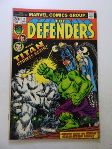 The Defenders #12 (1974) FN/VF condition