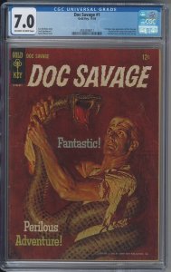 DOC SAVAGE 1 CGC 7.0 FN/VF OWW Gold Key One-Shot 1st Silver Age App 1966