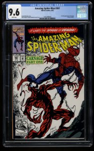 Amazing Spider-Man #361 CGC NM+ 9.6 White Pages 1st Carnage!