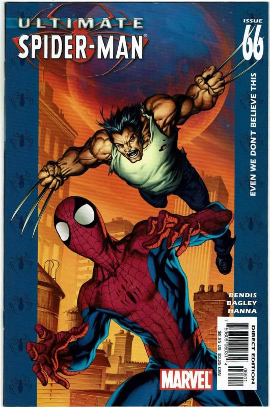 Ultimate Spider-Man #66 Brian Bendis Wolverine NM