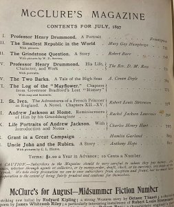 McClures Magazine July 1897- Arthur Conan Doyle- Robert Louis Stevenson-pulp VG