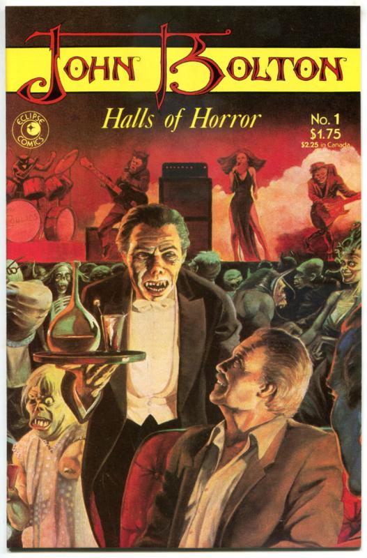 John Bolton HALLS of HORROR #1 2, NM, Werewolf, Dinosaur, Demons, 1985 