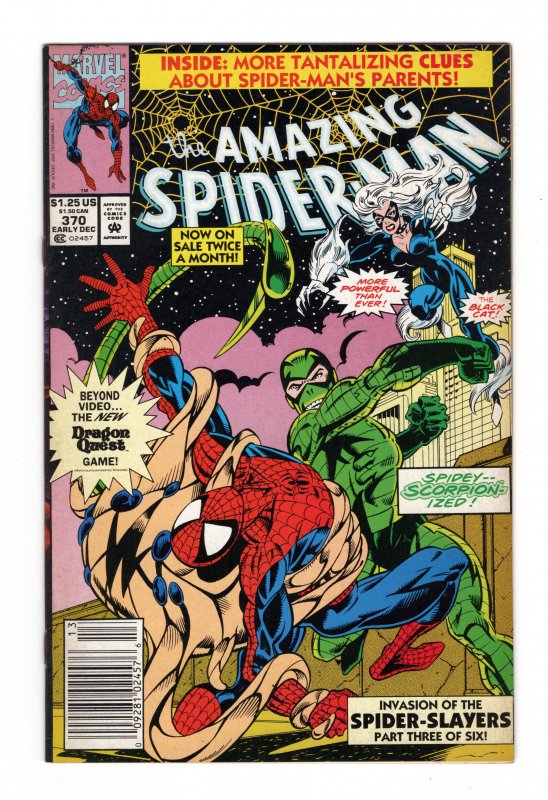 Amazing Spider-Man #370 Black Cat Scorpion Newsstand VF+