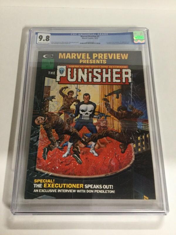 Marvel Preview 2 CGC 9.8 OW/W Pages 1st Origin Of Punisher 1st Dominic Fortune