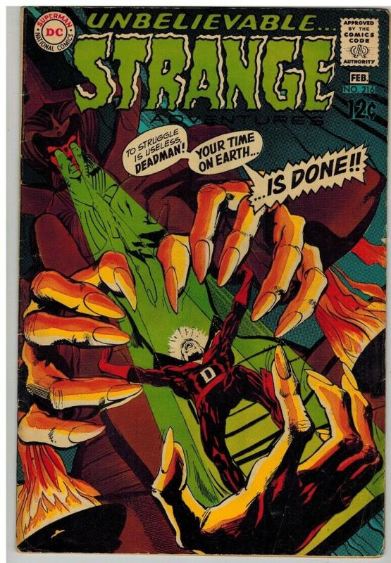 STRANGE ADVENTURES 216 VG-F Feb. 1969  ADAMS DEADMAN