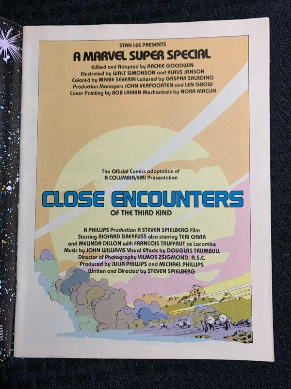 1978 CLOSE ENCOUNTERS OF THE THIRD KIND Marvel Super Special #3 FN+ 6.5