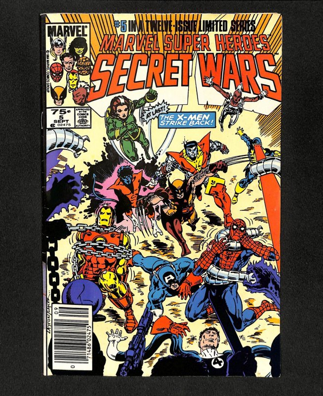 Marvel Super-Heroes Secret Wars #5 Newsstand Variant X-Men!  Spider-Man!