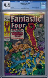 FANTASTIC FOUR #100 CGC 9.4 MAD THINKER PUPPET MASTER JACK KIRBY WHITE PAGES