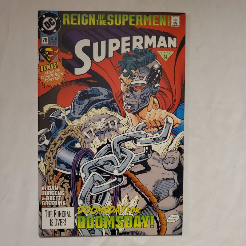 Superman 78 Near Mint  Art by Dan Jurgens