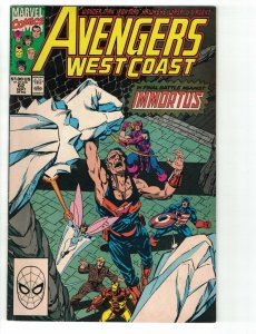 Avengers West Coast #62 Loki - Time Keepers - Immortus - Marvel 1990 - Disney +