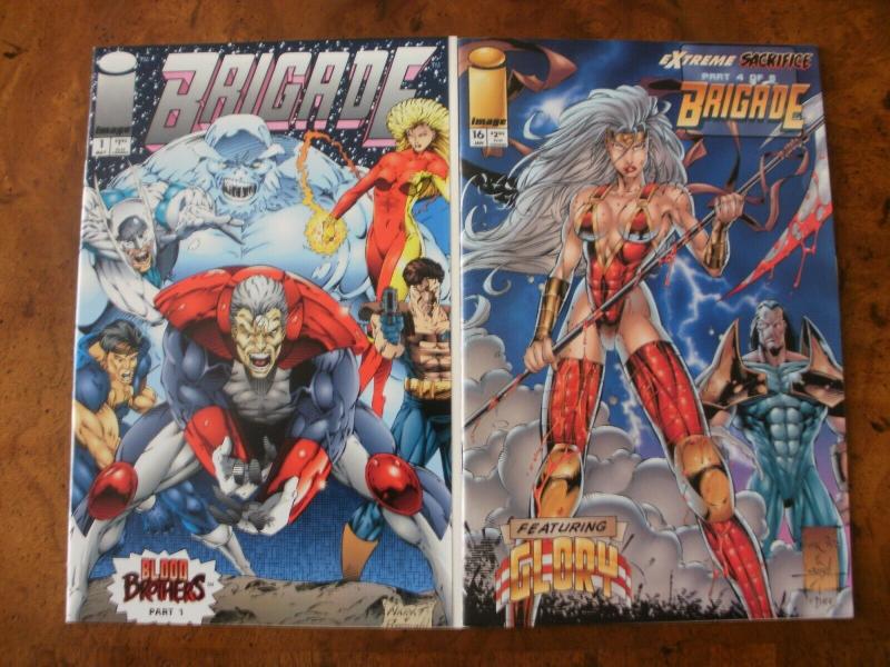 2 IMAGE Comic Book:BRIGADE #1 (Blood Brothers) & BRIGADE with GLORY #16