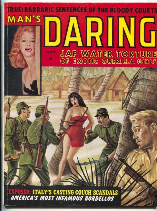 Man's Daring Magazine October 1960- bondage cover incomplete